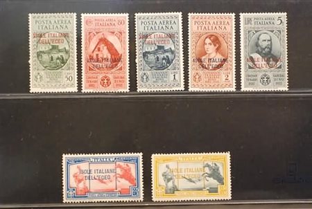 EGEO - 1932, Posta aerea, Garibaldi 7 valori cpl. (14/20).(GOMMA ORIGINALE)