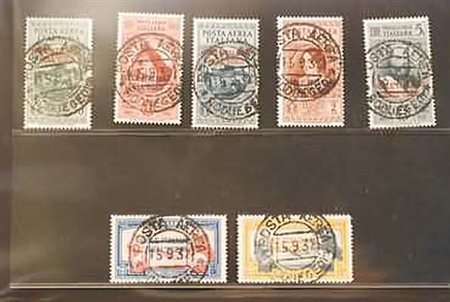 EGEO - 1932, Posta aerea, Garibaldi 7 valori cpl. (14/20) con annulli non...