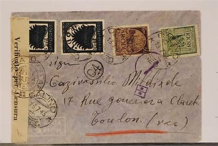 EGEO - 1943, CALINO, Pittorica 25 c. + 50 c. (59+61) + p. aerea 1 lira (32) 2...