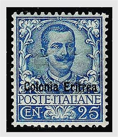 ERITREA - 1903, Floreale, 25 c.azzurro (24) molto ben centrato. (Cert....