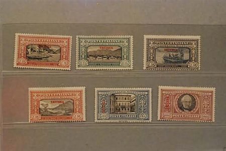 ERITREA - 1924, Manzoni, 6 valori cpl. (71/76).(GOMMA ORIGINALE)