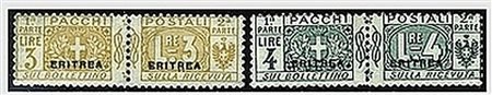 ERITREA - 1916, Pacchi postali 3 valori (3,7,8). Freschi. (Cert....
