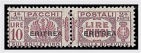 ERITREA - 1936, Pacchi postali 10 lire (31). (Cert. Raybaudi).(GOMMA INTEGRA)