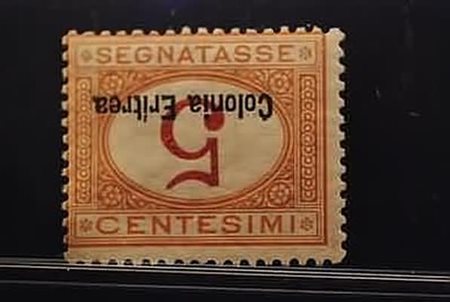 ERITREA - 1920, Segnatasse, 5 c. con soprastampa e cifra capovolta...