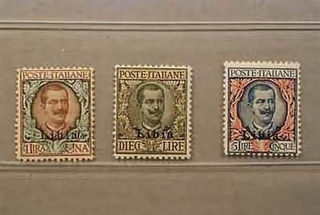 LIBIA - 1915, Floreale, 3 alti valori (10,11,12).(GOMMA INTEGRA)