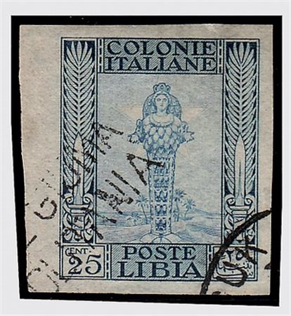 LIBIA - 1921, Pittorica 25 c. non dentellato (26h). (Bottacchi).(USATO)