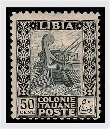 LIBIA - 1927, Pittorica, 50 c. dentellato 11 (64). (G. Oliva, Cert....