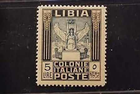 LIBIA - 1940, Pittorica, 5 lire senza filigrana (163) ben centrato.(GOMMA...