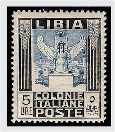 LIBIA - 1940, Pittorica, 5 lire (163) ben centrato.(GOMMA INTEGRA)