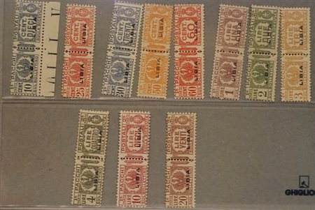 LIBIA - 1927-37, Pacchi postali, 11 valori cpl. (14/24). (Cert. R....