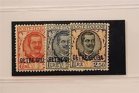 OLTREGIUBA - 1926, Floreale, 3 valori cpl. (42/44) ottima centratura.(GOMMA...