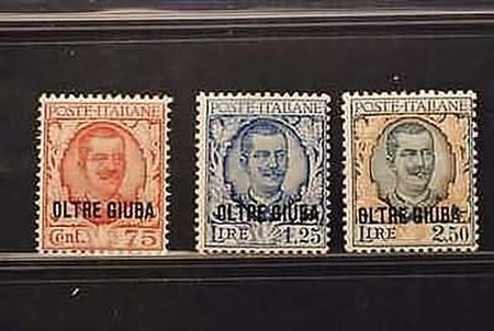 OLTREGIUBA - 1926, Floreale 3 valori cpl. (42/44).(GOMMA ORIGINALE)