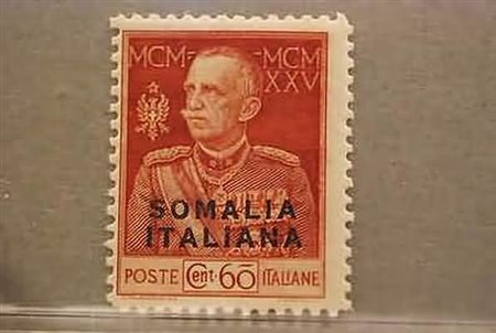 SOMALIA - 1925, Giubileo del Re, 60 c.carminio dent.11 (67).(GOMMA INTEGRA)