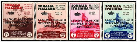 SOMALIA - Servizio aereo, 5 valori della serie di p. aerea per la Mostra...