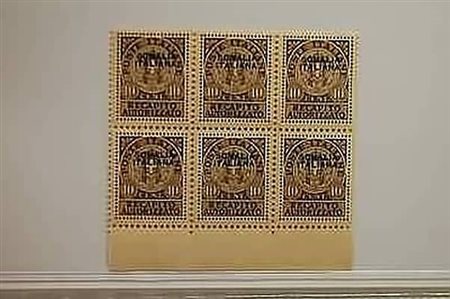 SOMALIA - 1939, Recapito autorizzato 10 c. (1) blocco di 6.(GOMMA INTEGRA)