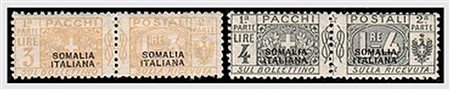 SOMALIA - 1923, Pacchi postali, non emessi 5 valori cpl. (10/14). (Cert. E....