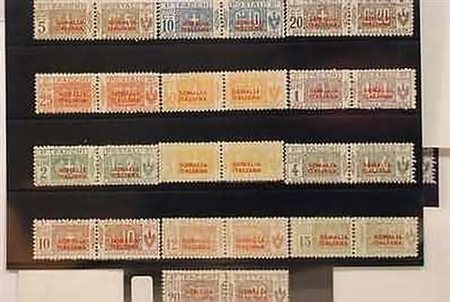 SOMALIA - 1926, Pacchi postali, soprastampa in rosso 13 valori cpl. (30/42)....
