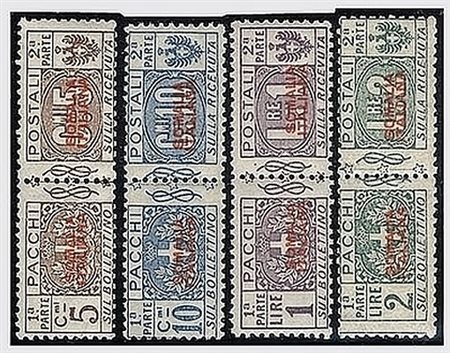 SOMALIA - 1926-31, Pacchi postali, soprastampa rossa I tipo, non emessi 7...