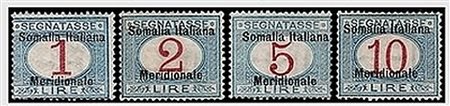 SOMALIA - 1906, Segnatasse, soprastampati "Somalia Italiana Meridionale" 11...