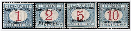 SOMALIA - 1906, Segnatasse, soprastampati "Somalia Italiana Meridionale" 11...