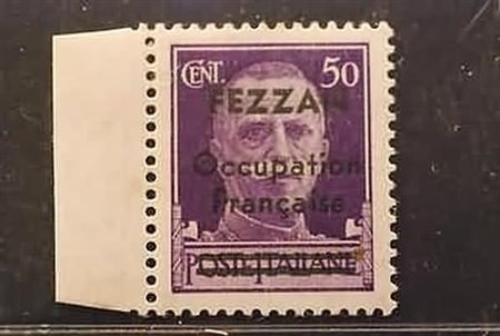 OCCUPAZIONI STRANIERE DELLE COLONIE - 1943, FEZZAN, 50 c. violetto (1).(GOMMA...