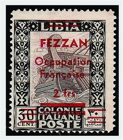 OCCUPAZIONI STRANIERE DELLE COLONIE - 1943, FEZZAN, 2 f. su 30 c. (4). (G....