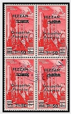 OCCUPAZIONI STRANIERE DELLE COLONIE - 1943, FEZZAN, Posta aerea, 7,50 su 50...