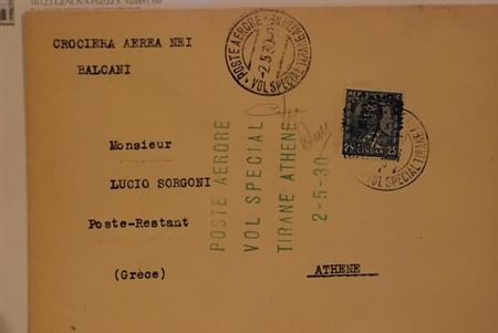 POSTA AEREA - 1930, ALBANIA Crociera aerea nei Balcani, aerogramma da Tirana...