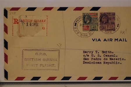 POSTA AEREA - 1931, BRITISH GUYANA, I Volo Georgetown-Repubblica Dominicana,...