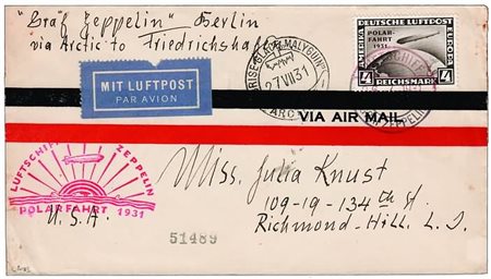 POSTA AEREA - 1931, GERMANIA, soprastampati "polarfahrt 1931" (A40/42) i tre...