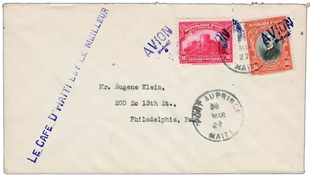 POSTA AEREA - 1927, HAITI, De Pinedo, Raid delle Due Americhe, aerogramma da...