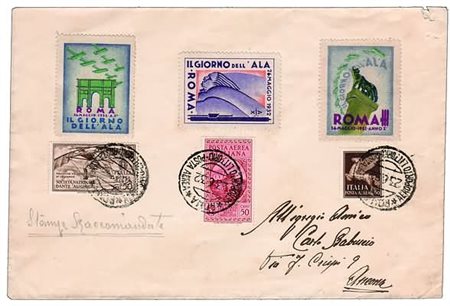 POSTA AEREA - 1932, ITALIA, aerogramma da "Roma - Aeroporto Littorio" per...