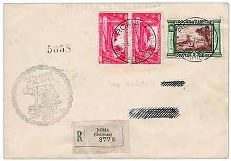 POSTA AEREA - 1933, ITALIA, Zeppelin, aerogramma (indirizzo cancellato, al...