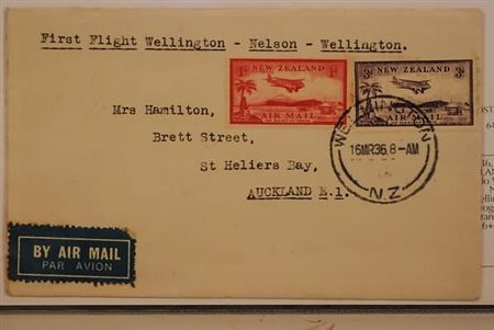 POSTA AEREA - 1936, NUOVA ZELANDA, I Volo Wellington - Nelson -Wellington,...