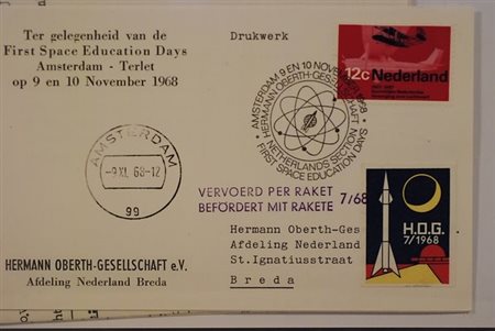 POSTA AEREA - 1968, OLANDA / GERMANIA FEDERALE, Posta razzo, 4 buste con...