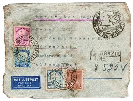 POSTA AEREA - 1939, BRASILE, I Volo L.A.T.I. Rio de Janeiro - Germania,...