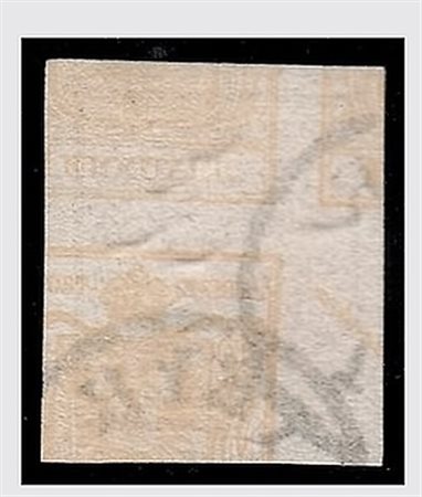 AUSTRIA - 1850, 1 k. giallo con stampa recto-verso (1c) con, al verso, parti...