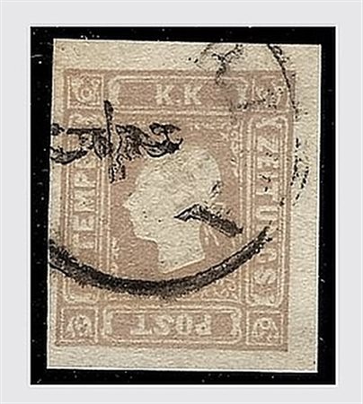 AUSTRIA - 1858, Giornali (6) (1,05) lilla grigio (6). (Cert. Raybaudi).(USATO)