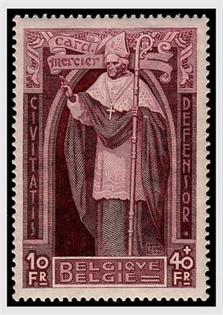 BELGIO - 1932, Cardinale Mercier, 9 valori cpl.(342/50). (Cert. R....