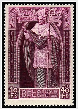 BELGIO - 1932, Cardinal Mercier, 9 valori cpl. (342/50). (Cert. R....