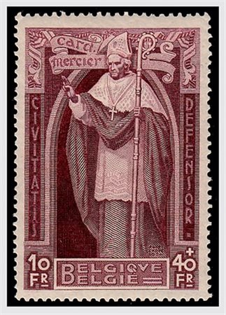 BELGIO - 1932, Cardinal Mercier, 9 valori cpl. (342/50).(GOMMA ORIGINALE)