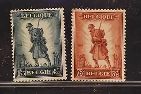 BELGIO - 1932, Fanteria belga 2 valori cpl. (351/52).(GOMMA INTEGRA)