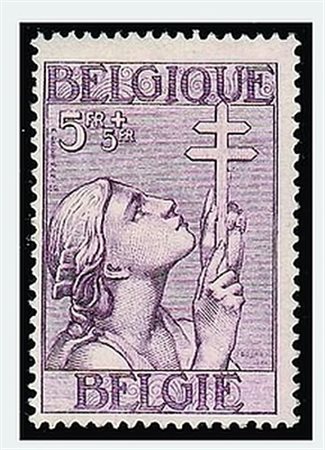 BELGIO - 1933, Pro opere antitubercolari, 7 valori cpl. (377/83).(GOMMA INTEGRA)