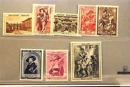 BELGIO - 1939, Pro Restauro casa Rubens 8 valori cpl. (504/11).(GOMMA INTEGRA)