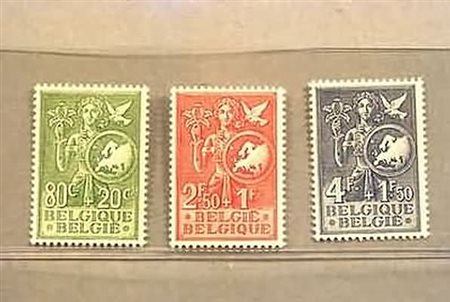 BELGIO - 1953, Ufficio europeo gioventù e infanzia 3 valori cpl....