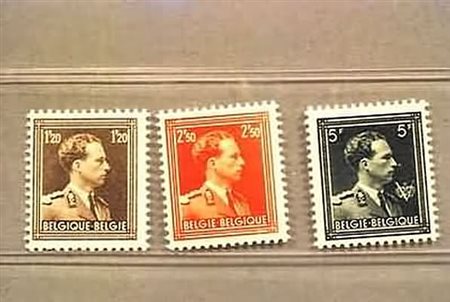 BELGIO - 1956-57, Leopoldo III 3 valori cpl. (1005/07).(GOMMA INTEGRA)