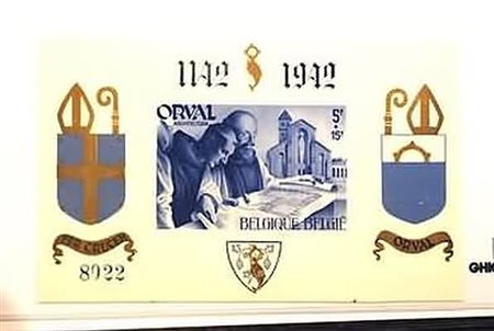 BELGIO - 1942, Foglietto Orval, privato (BF20).(GOMMA INTEGRA)