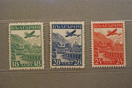 BULGARIA - 1932, Posta aerea, Esposizione filatelica di Strasburgo 3 valori...