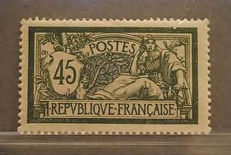FRANCIA - 1906, Tipo "Merson" 45 c. verde e azzurro (143).(GOMMA INTEGRA)