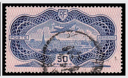 FRANCIA - 1936, Posta aerea, 50 f. "burelage" (15).(USATO)